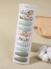 10pcs Candy-Colored Children's Hair Clips Set, With Printed Patterns, For Children's Hair Accessories - Multicolor - View 4