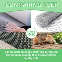 Meching Chicken Wire 13.7 In X 118 In Poultry Wire Netting Hexagonal Galvanized Mesh Garden Fence Barrier For Craft Projects, Pet Rabbit Chicken Fencing - Silver - View 6