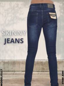 JEANS SKINNY  MEZCLILLA  GRUESA STRETCH COMODISIMOS - Azul - Ver 2