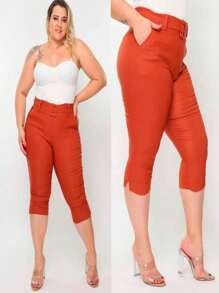 Plus Size Pants - 橘色 - 查看 1