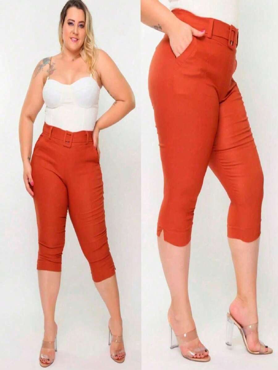 Plus Size Pants - 橘色 - 查看 1