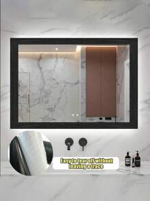 1pc 1000 Cm Mirror Frame Border Decor Wallpaper, Mirror Border Peel And Stick, Length 10 Meters Black Wood Grain Removable Pvc Waterproof Border Wall Decor Removable Self Adhesive Kitchen Bathroom Tiles Sticker Wallpaper Mother's Day Gifts For Mompeel And Stick Wallpaper,Renovation Stickers Peel Wall Panels,Wall Paper, Wallpapers,Spring Decoration Items Refresh Your Home,Rama Decoration Stickers - Black - View 5