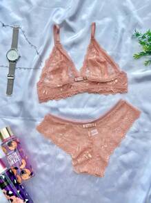 Women Sexy Lingerie Sets - 藕粉色 - 查看 2