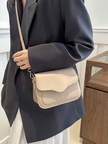 马鞍形韩版通勤单肩包女2024新款优质质感简约时尚手提单肩斜挎迷你小挎包 - 卡其色 - 查看 4
