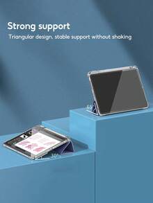 Tbtic 磨砂透明 Ipad 殼 Air 5 4 10.9 Pro 11 10th 9th 8th 7th Gen 10.2 Mini 6 殼帶筆放置槽 - 紫色 - 查看 3