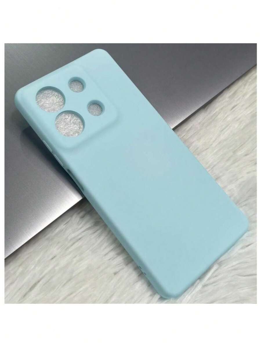 Capa Capinha Xiaomi Redmi Note 13 4G Silicone Aveludado Protetor Colorido - Azul bebê - Visão 1