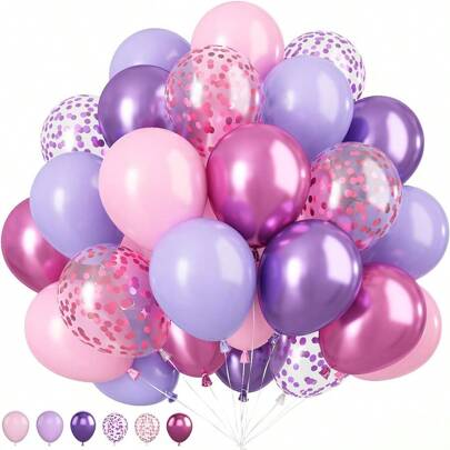 20pcs Pink And White Balloons, Light Pink And White Balloons With Multicolored Confetti, Perfect For Birthday Party Decorations, Bridal Shower, Bachelorette, And Wedding Decorations, Back To School Valentine Day
