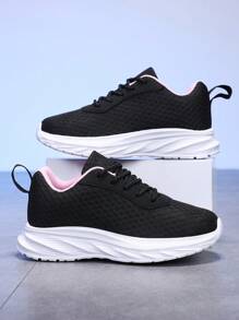 Children Shoes, Children Sports Shoes, Children Flat Shoes, Boys' Sports Shoes, Girls' Sports Shoes, Unisex Kids Breathable Mesh Casual Sports Shoes, Anti-Slip Running School Sneakers - Pink - View 8