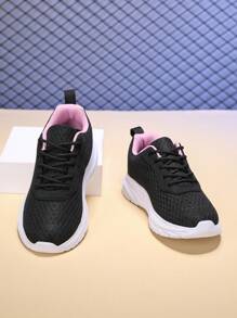 Children Shoes, Children Sports Shoes, Children Flat Shoes, Boys' Sports Shoes, Girls' Sports Shoes, Unisex Kids Breathable Mesh Casual Sports Shoes, Anti-Slip Running School Sneakers - Pink - View 7