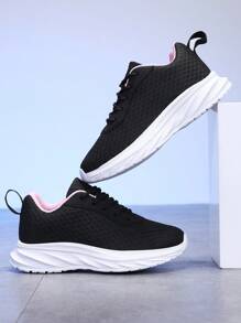 Children Shoes, Children Sports Shoes, Children Flat Shoes, Boys' Sports Shoes, Girls' Sports Shoes, Unisex Kids Breathable Mesh Casual Sports Shoes, Anti-Slip Running School Sneakers - Pink - View 4