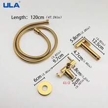 A Set Of G1/2 Gold Bidet Faucet Brass Portable Bidet Sprayer Shower Set Toilet Faucet Single Cold Water Bathroom Shower Head - Gold - View 5