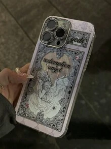 苹果基督教手机壳复古欧洲丘比特天使手机壳兼容 iPhone 16 15 14 13 12 Pro Max 11 INS 闪光镜头保护套奢华极光激光壳 - 女天使 - 查看 4