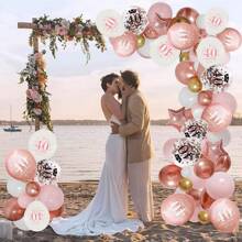 15Pcs 12 Inch 18th 21th 30th 40th 50th 60th 70th 80th Birthday Party Latex Balloons Birthday Eighteen Forty Fivty Sixty Seventy Eighty Anniversary Party Decoration Rose Gold Theme Party Balloon For 18 21 30 40 50 60 70 80 Years Birthday Party Supplies Indoor Outdoor Decor,Christmas - Rose Gold - View 5