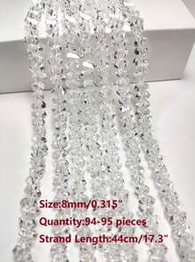 1串&10串 三角形玻璃珠/玻璃水晶刻面珠，適用於珠寶製作/DIY散珠/婚禮裝飾 - 無色 - 查看 17
