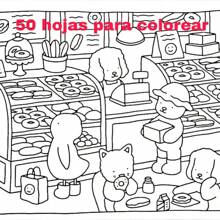 Libro para colorear de perritos /  libro de dibujo - Rosa - Ver 3