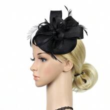 Chapeau fascinateur élégant de célébrité avec serre-tête et pince à cheveux, coiffure de mariage et de derby pour femmes 1 pièce Chapeau de cowboy Chapeau de cowgirl Halloween