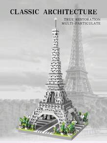 1 Set Classic Architecture Series Iron Tower Building Blocks, Holiday Gift Toys - Grey - View 1