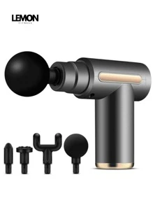 Pistola De Masajes Relajantes Musculares De 4 Cabezales - Gris - Ver 1