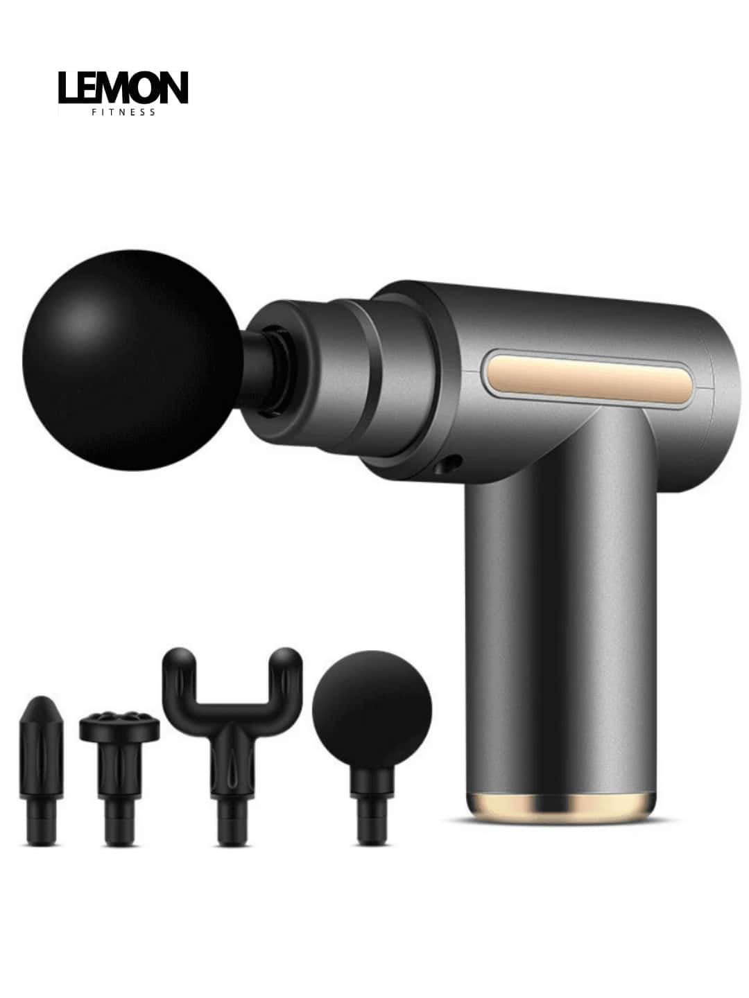 Pistola De Masajes Relajantes Musculares De 4 Cabezales - Gris - Ver 1