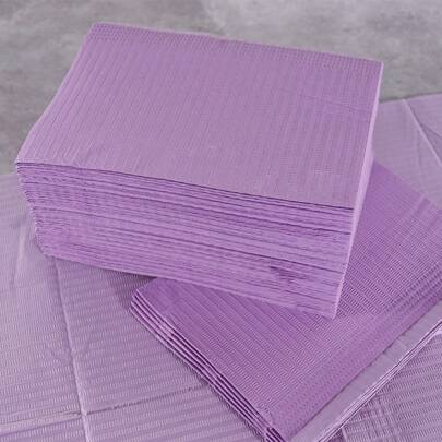 20 Pcs Disposable Nail Table Towels Mat Purple Dental Bibs 3-Ply Dentist Bibs 13" X 18" Disposbale Tray Covers,Nail Supplies,Nail Tools,Nail Art Tools,Back To School,Nails,Nail Tools For Press On Nails,Manicure Pedicure Tools
