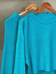 Women Sweater Co-Ords - 綠松石 - 查看 1