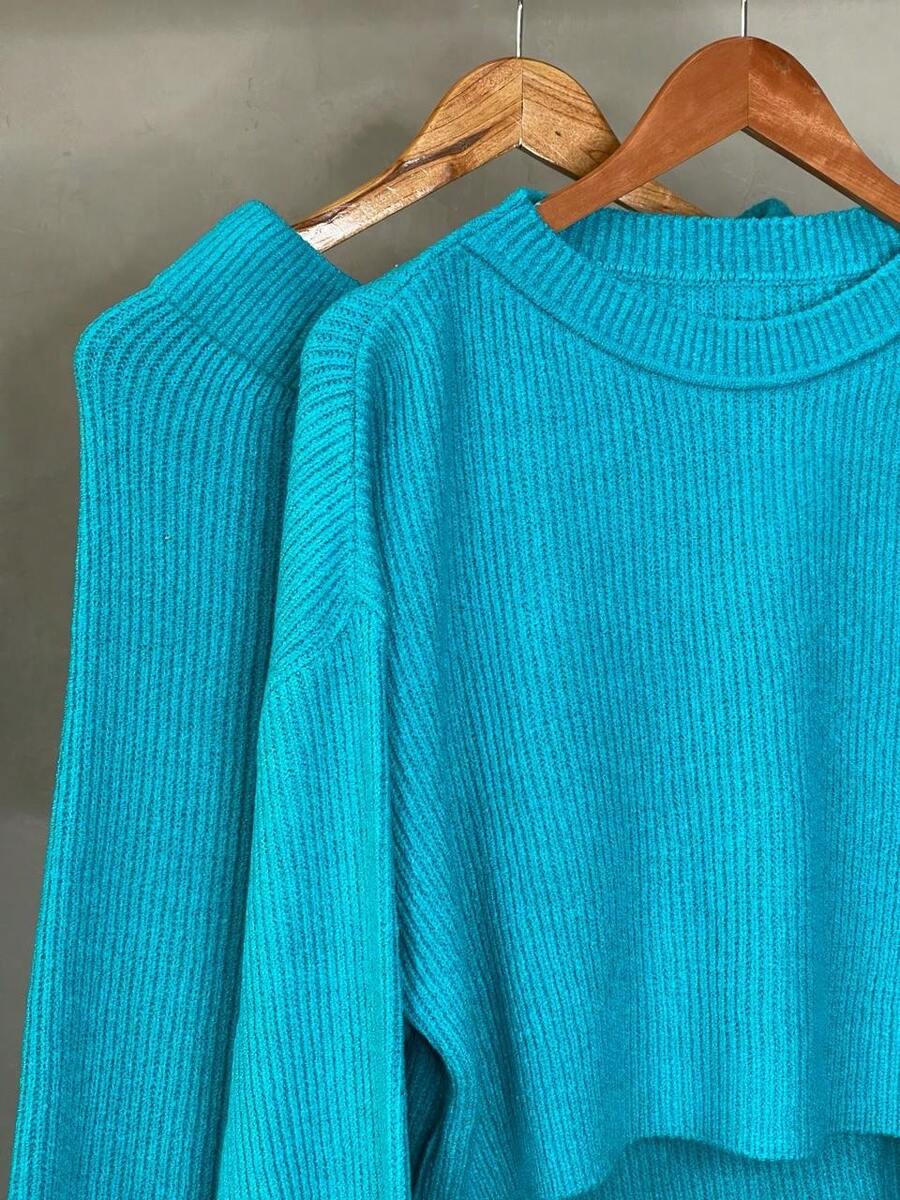 Women Sweater Co-Ords - 綠松石 - 查看 1
