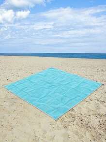 New Outdoor Foldable And Sand Proof Beach Mat - Blue - View 3