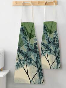 1 Miếng Hoa & Hoa văn lá Lanh Nấu ăn trong bếp Tạp dề Đối với Nhà  Sử dụng - Bạc - Xem 2