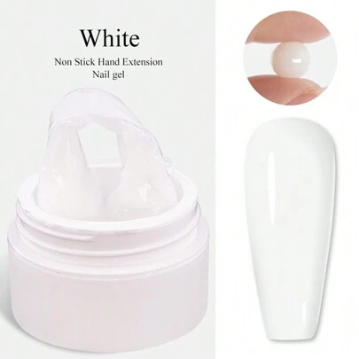 LIMEGIRL Nagelgelkit - Vit hård gel, Lämplig för manikyr, Fast gel, Skulpturgel, Icke-klibbig, Nagelförlängning, Transparent rosa vit, Snidade naglar, Salongsanvändning för hemmabruk
