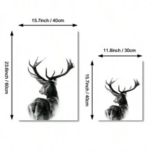 HALFLEMART 1 Miếng In hươu Rừng Thú vật tranh sơn dầu Treo tranh Trang trí In Phòng Phòng ngủ Giáng sinh Năm mới Qủa tặng Khung trang trí - Nhiều màu - Xem 3