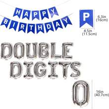 37pcs 10th Birthday Decorations Blue For Boys Double Digits 10th Birthday Balloon Banner With Blue Star Foil Balloons Confetti Balloons For 10 Year Old Birthday Boys,Christmas - Blue - View 3