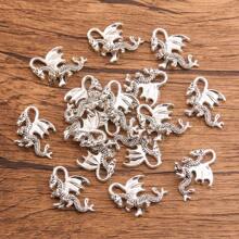 20pcs 3d Dragon Shaped Antique Bronze, Gold And Silver Color, Pendant/Talisman Are Suitable For Necklace Bracelet Diy Crafting Handmade Jewelry - Fashion - View 7