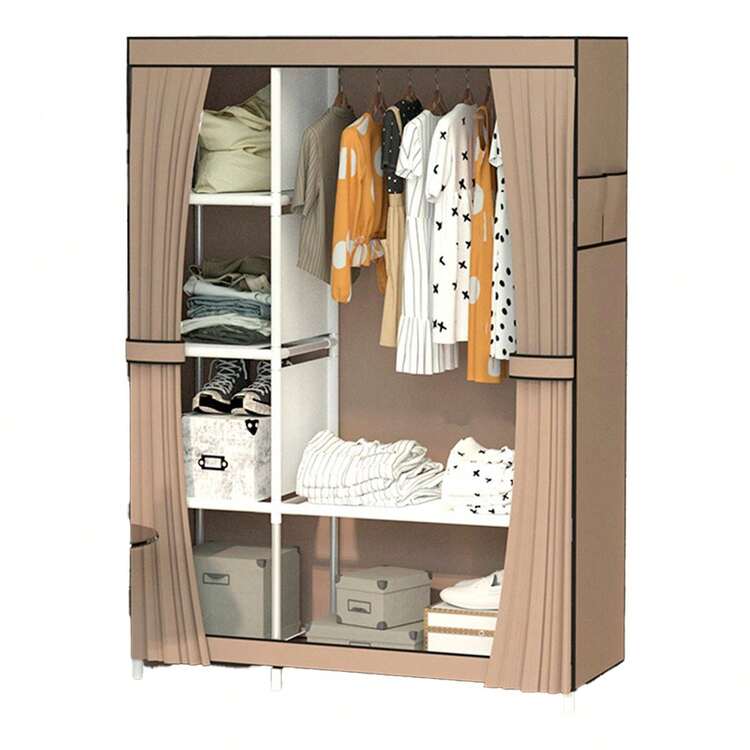 Portable Armable Closet Ecological Fabric Organizer - 咖啡棕 - 查看 3