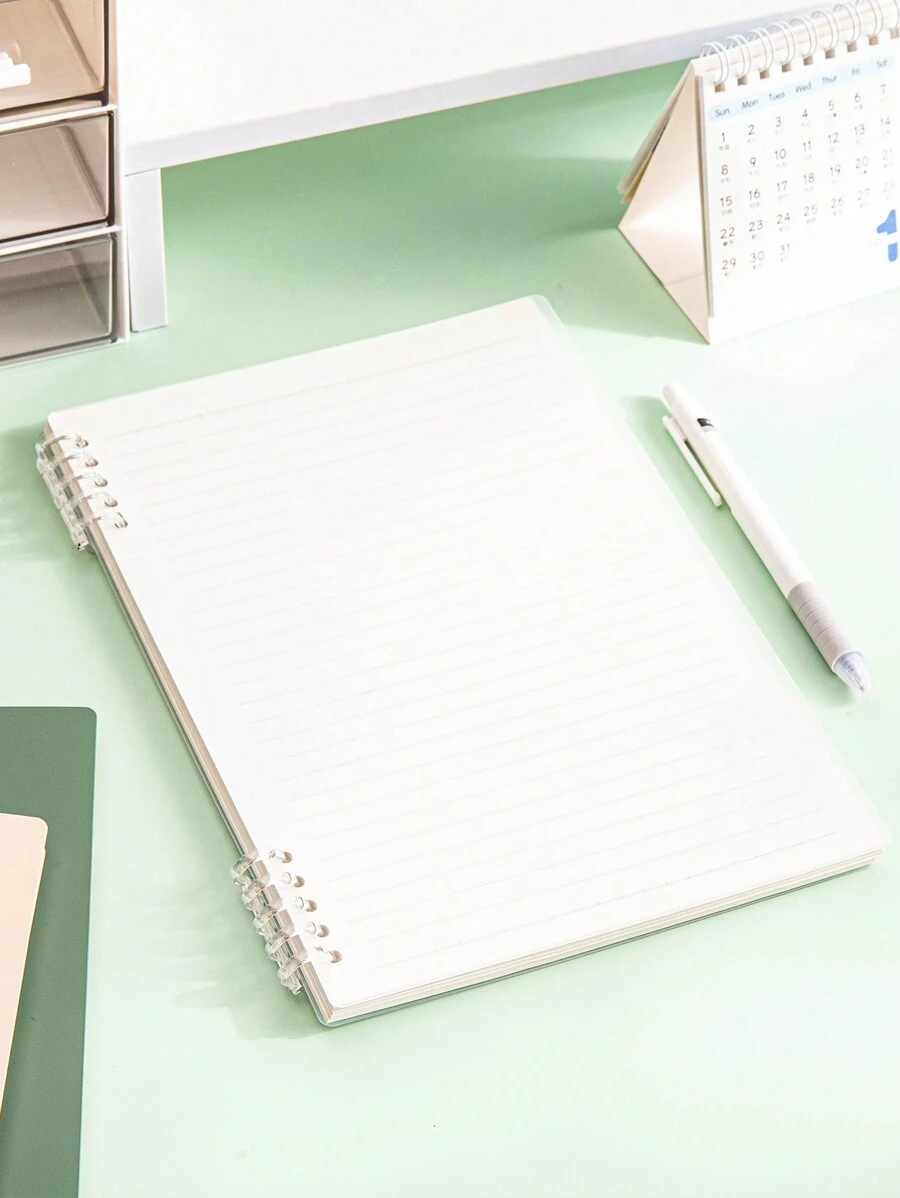 1 Notebook With Transparent B5 LooseLeaf Sheets, Detachable Without