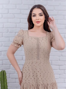 Women Dresses - Khaki - View 2