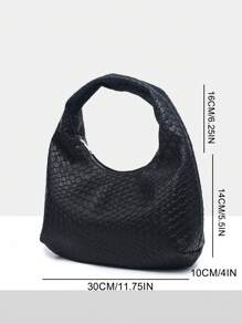 1 Stück Damen Vintage Minimalist Lässig Häkel Kunstleder Tasche mit Muschelmuster, eine Schulter Umhängetasche, geeignet für Ausflüge, Dates und den täglichen Gebrauch