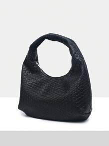 1 Stück Damen Vintage Minimalist Lässig Häkel Kunstleder Tasche mit Muschelmuster, eine Schulter Umhängetasche, geeignet für Ausflüge, Dates und den täglichen Gebrauch
