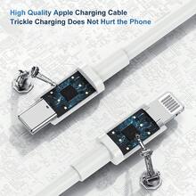 3 件/套 3.3 英尺（100 公分）/6.6 英尺（200 公分）長充電線,usb C Iphone 快速充電線 C 型充電線相容於 Iphone 14 13 Pro Max 12 12 Pro Max 11 11 Pro Max Xs Xr X 8 Ipad - 白色 - 查看 2