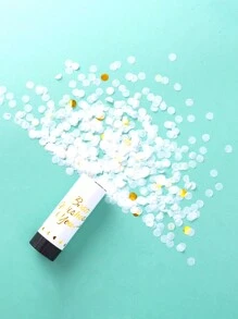 1入組迷你手持式彩帶迎賓炮,白色便攜式diy彈簧推進的五顏六色彩紙迎賓炮,適用於生日派對、婚禮和母親節家庭聚會營造氛圍道具 - 白色 - 查看 7