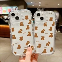 Cute Teddy Bear Series Silicone Phone Case Protective Cover For IPhone15/15Pro/15ProMax/14/13/12/11/XsMAX - Brown Teddy Bear - View 6