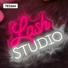 Lashes Neon Sign, Pink Neon Light Sign For Bedroom, Led Neon Sign Light For Wall Decor, Room Decor, Used For Eyelash Studio And Lash Salon Decoration - Pink - View 8