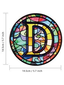 1片d字母亞克力板掛牆裝飾,多彩亞克力車窗裝飾,家用牆壁、花園和室外掛飾,辦公室、房間、廚房裝飾,家人和朋友的生日禮物 - 彩色 - 查看 2