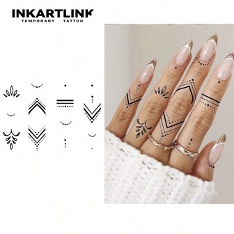  INKARTLINK Revolutionary Technology Tattoo, Semi-Permanent Tattoo, Finger, Waterproof, Long-Lasting Temporary Tattoo, Realistic Fake Tattoo, Vegetable-Based, Magic Tattoo, Finger Tattoo