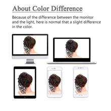 凌乱发髻发片，带卷发接发，合成发髻，发髻，凌乱卷发带，弹性发圈，假发，女士发夹，女士发饰 - 巧克力棕 - 查看 8