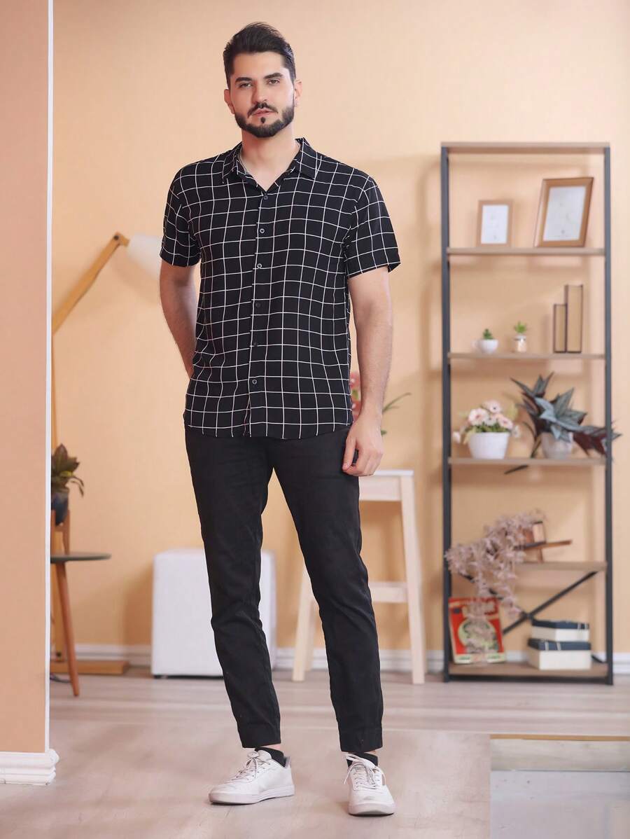 Men Shirts - 黑色 - 查看 1