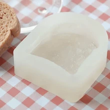 1pc Sliced Bread Mold Simulation Mini Toast Slice Silicone Mold Shaped Aromatherapy Candle Mold - White - View 4