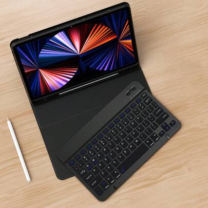 iPad 键盘保护套，兼容 iPad 7/8/9 Gen 10.2 英寸，兼容三星 Galaxy Tab S6 Lite 10.4/华为 MatePad Pro 11 英寸保护套，内置笔架