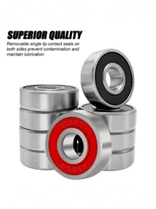 5个高性能608rs微型滑板轴承 - 无摩擦、耐用碳钢滚轮，适用于长板、直排轮滑鞋和滑板 - ABEC-9级 - 彩色 - 查看 2