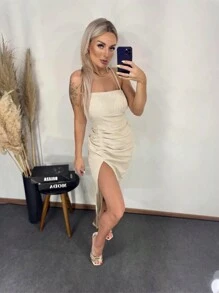 Women Dresses - Màu be - Xem 3