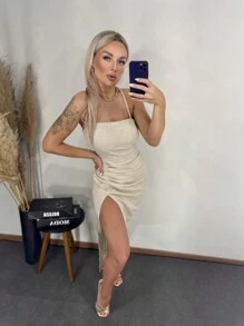 Women Dresses - Màu be - Xem 4